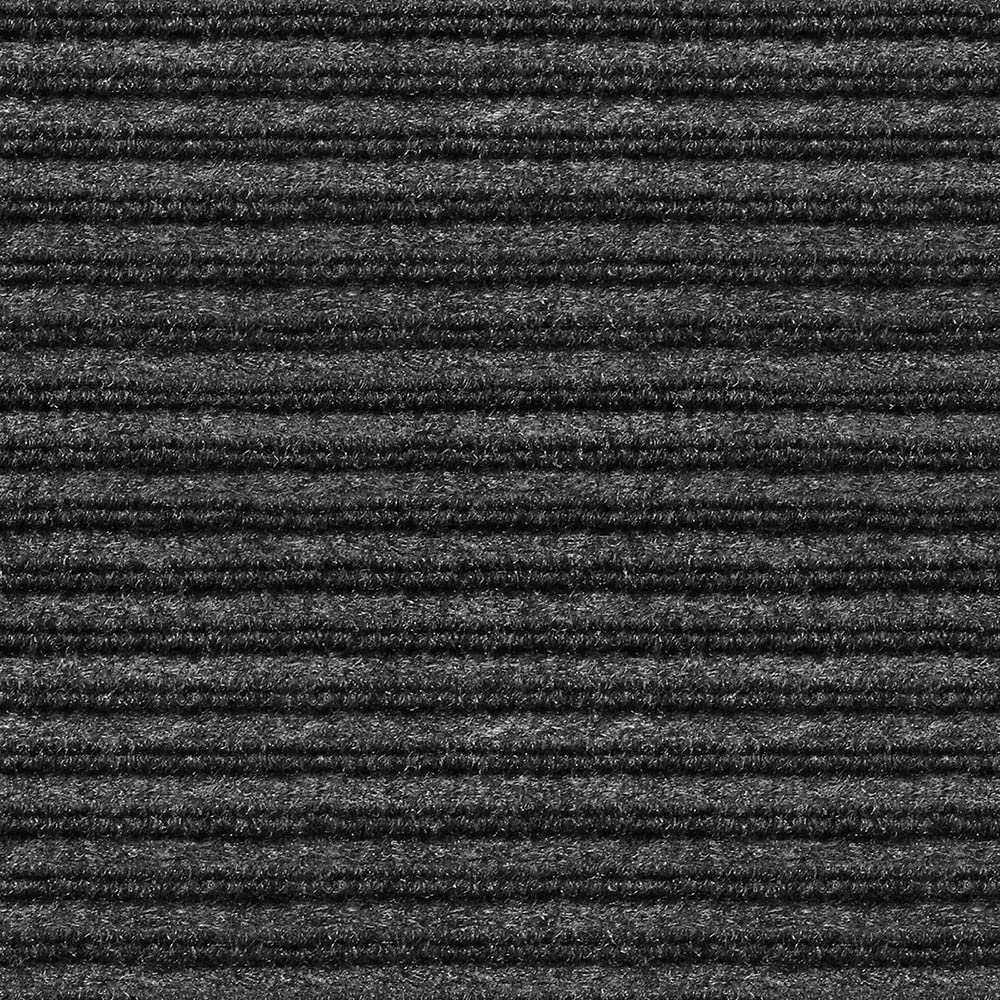 House, Home And More Indoor Outdoor Double-Ribbed Carpet Runner With Skid-Resistant Rubber Backing - Smokey Black - 4 Feet X 25 Feet